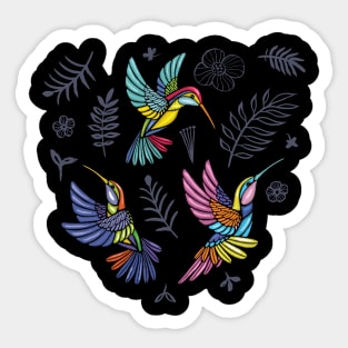 Colourful Hummingbirds, Sweet and Elegant Style Sticker